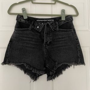Alexander Wang grey denim fold over shorts - Sz 26